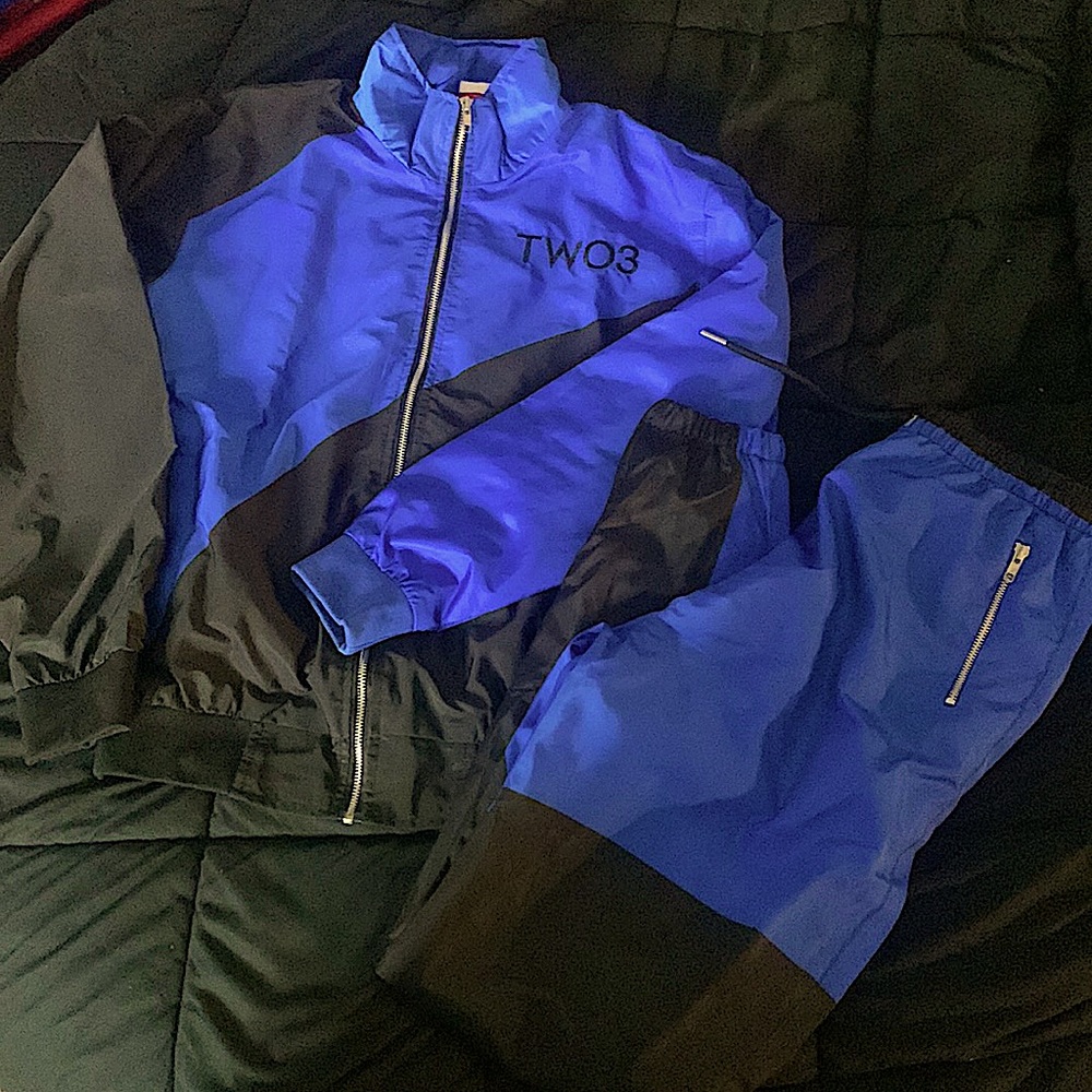 Black/Blue Sneak Gallery tracksuit Medium top Medium bottom